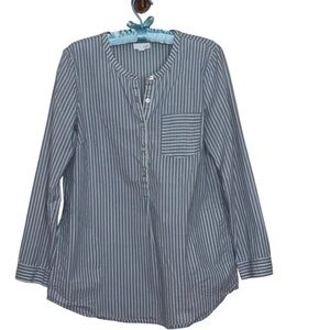 Gorgeous striped cotton j.Jill blouse EUC